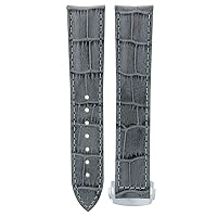Ewatchparts 22MM LEATHER WATCH BAND STRAP CLASP COMPATIBLE WITH 45.5MM OMEGA SEAMASTER PLANET OCEAN GREY