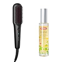 TYMO Portable Hair Straightener Brush+TYMO Argan Hair Oil Spray