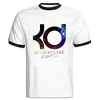 Men's Two-toned T Shirt-Funny Basketball Kevin KD Durant Stars Posters Black Size M