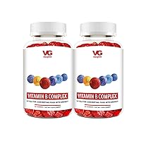 VitaGlobe B Complex Gummy - Strawberry Flavor with Vitamin C, Niacin, B6, B12 & Biotin for Energy, Heart Health and Brain Support, 120 Count (Pack of 2)