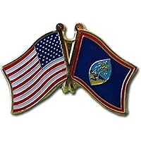 AES Wholesale Pack of 3 USA American & Guam Country Flag Bike Hat Cap lapel Pin