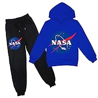 NASA Cotton Sweatsuit Set for Kid Boys Casual Hooded Sweatshirt and Jogger Pants Pullover Hoodie