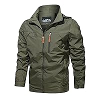 Jackets for Men Waterproof, Men's Casual Jacket Outdoor Windbreaker Lightweight Fashion Flight Fashion Casual Jackets