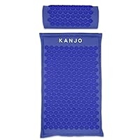 Kanjo FSA HSA Approved Acupressure Mat and Pillow Set for Back Pain Relief & Neck Pain Relief, with Pressure Points for Muscle Pain Relief with Travel Bag - Periwinkle