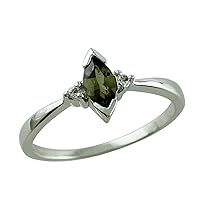 Certified Andalusite Marquise Shape Natural Earth Mined Gemstone 14K White Gold Ring Anniversary Jewelry for Women & Men