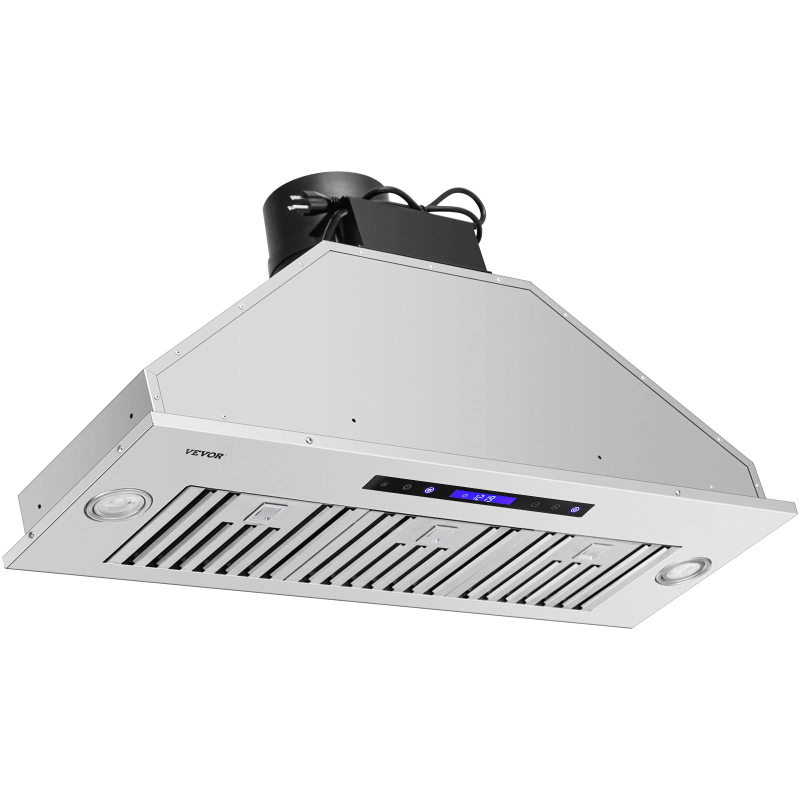 VEVOR Insert Range Hood, 900CFM 4-Speed, 36 Inch Stainless Steel Built-in Kitchen Vent with Touch & Remote Control LED Lights Baffle Filters, Ducted/Ductless Convertible, ETL Listed