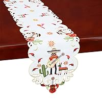 Simhomsen Embroidered Cinco De Mayo Table Runners for Mexican Taco Themed Fiesta Party (13 × 90 Inch)