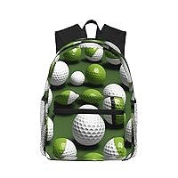 Golf Ball Print Backpack For Women Men, Laptop Bookbag,Lightweight Casual Travel Daypack