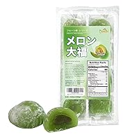 Japanese Style Mochi Daifuku Traditional Japanese Rice Cakes, 8.5 oz (8 pcs) (Melon)