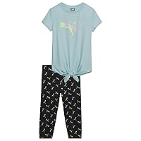 PUMA Girls Short Sleeve T-shirt & Capri Legging Set