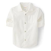 Gymboree Baby Boys' and Toddler Long Sleeve Linen Button Up Shirt