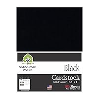 Black Cardstock - 8.5 x 11 inch - 65Lb Cover - 100 Sheets - Clear Path Paper