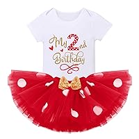 IMEKIS Baby Girls 1st Birthday Outfit Polka Dots ONE Romper Tutu Skirt Mouse Ears Headband Cake Smash Costume for Photo Shoot