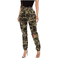 Cargo Pants Parachute Womens Relaxed Fit Casual Hiking Streetwear Elastic Camo Pants Fashion Y2K Teen Girls Trousers