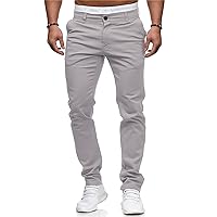 Men's Pants Casual,Plus Size Solid Fashion Basic Pant Drawstring Stretch Elastic Waist Outdoor Trousers with Pocket