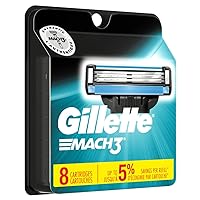 Gillette Mach3 Cartridges, 8 CT (Pack of 6)
