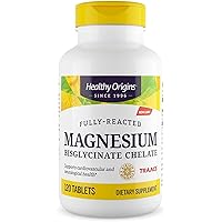 Healthy Origins Magnesium Bisglycinate Chelate (TRAACS) - Chelated Magnesium for Brain & Heart Health - Albion Magnesium Supplement - Unbuffered Supplements - 120 Tablets
