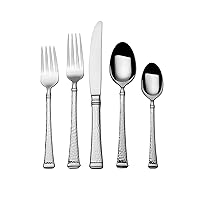 Mikasa Hammered Harmony 18.10 Stainless Steel 65-Piece Cutlery Set, Service For 12