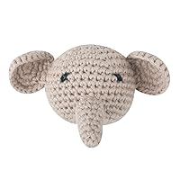 Crochet Elephant DIY Mini Knitted Elephant Heads Soft-Cotton PVC-Free Crochet-Beads Baby Pacifier Chain Decorations Baby Pacifier Chain Clip