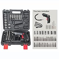 Electric Drill Screwdriver,47PCS Electric Screwdriver Set 3.6V Cordless Electric Drill Screwdriver Kit Portable Repair Tool High Precision Power Tools Foldable Electric Screwdriver for