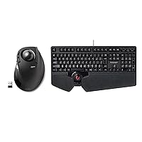 ELECOM 2.4GHz Wireless Finger-Operated Trackball Mouse & Wired Japanese Layout Keyboard with Built-in Optical Trackball Mouse & Scroll Wheel