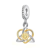 Gold Openable Sunflower Charm with CZ Flower Enamel Bead fit Pandora and European Bracelets