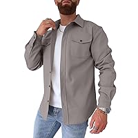 Mens Casual Button Down Shirts Lightweight Jackets With Pockets Big And Tall Autumn Thermal Oxford Cloth Clothing