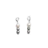 Freshwater Grey and White Pearl Drop Earrings