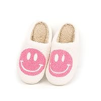 Smiley Face Slippers Smiley Slippers for Women Indoor and Outdoor Smiley Face Slippers for Women House Shoes Soft Slippers for Women and Men (pink,6.5)