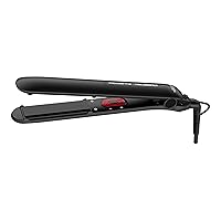 Rowenta SF161L x Karl Lagerfeld Easyliss Hair Straightener, One Button Operation, Ceramic Tourmaline Coating, Movable Plate System, Straight & Curl Function, Constant 200°C, Black/Red, Pack of 1