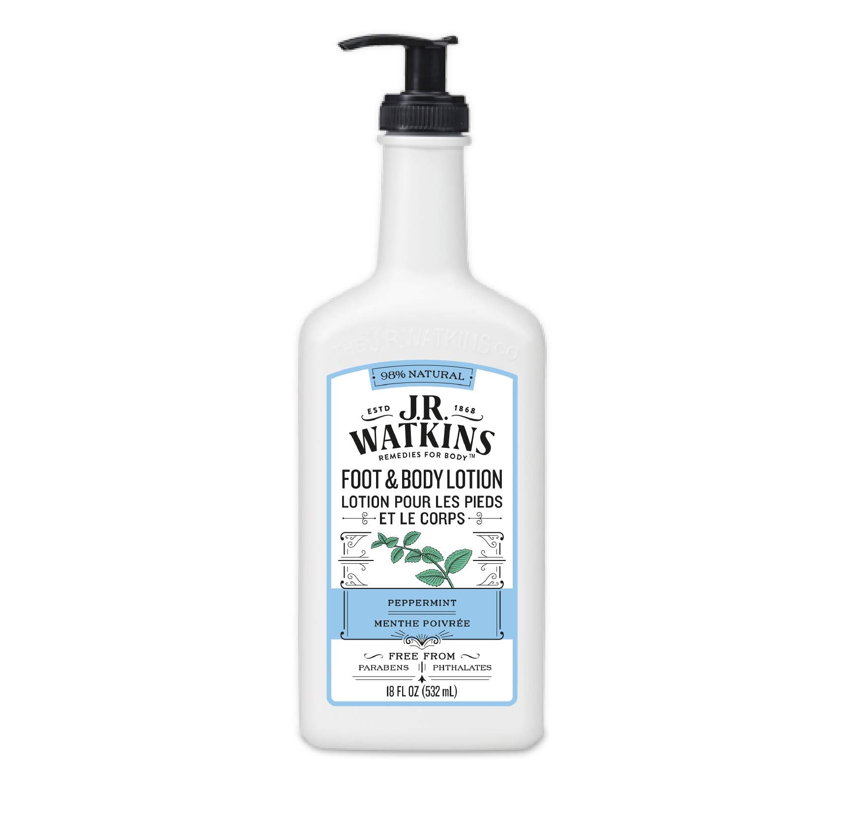 J.R. Watkins Rejuvenating Peppermint Foot and Body Lotion (Peppermint, 18 Ounce)