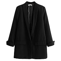 Andongnywell Women's Work Office Blazer Casual One Button Blazer Jacket Suit Business Notched Lapel Pocket Blazers