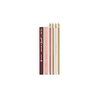 DesignWorks Ink Old School Swear Words Engraved Pencil Set Includes 6 Wooden Graphite Pencils with 2 Carpenter Pencils & 4 No. 2 Pencils with Erasers in a Boxed Set, 6-Pieces