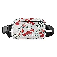 Cute Pink Blue Wild Fox Belt Bag for Women Men Water Proof Waist Bags with Adjustable Shoulder Tear Resistant Fashion Waist Packs for Cycling