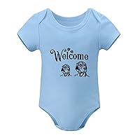 Baby Outfit Welcome Dog Baby Romper Dog Gifts for Dog Lovers Unisex Baby Clothes Baby Gift Baby Clothing Blue 6 Months
