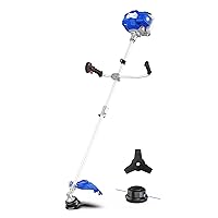 52cc Weed Wacker Gas Powered, 3 in 1 String Trimmer/Edger 18'' with 10'' Brush Cutter,Rubber Handle & Shoulder Strap Included