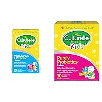 Culturelle Kids Complete Chewable Multivitamin + Probiotic, 50 Count & Daily Probiotic 30 Packets - Pediatrician Recommended Probiotics for Kids Digestive & Immune Health