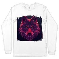Beautiful Wolf Design Long Sleeve T-Shirt - Colorful T-Shirt - Animal Print Long Sleeve Tee Shirt