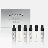 Lake & Skye 6 Piece Eau de Parfum Discovery Set 3.0 - Includes 11 11, Midnight 07, Cote du Pardis, Saffron Dusk, Echo Lake, & Santal Gray - 0.06 fl oz ea (2ml ea)