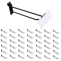 50 Pack Slatwall Hooks,8 Inch Slatwall Hooks with Price Tag,Holds a 3.9x1.57in Price Tag,Slatwall Accessories Slot Board Hooks Panel Hooks for Garage Shop Retail Display