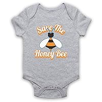 Unisex-Babys' Save The Honey Bee Protest Slogan Baby Grow