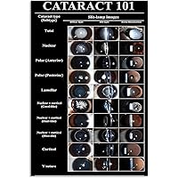 Ophthalmology Tin Poster Cataract 101 Guide Metal Signs Vintage Ophthalmologist Office Poster Painting Decor Home Clinic Room Eye Hospital Wall Art Decor Knowledge Aluminum Sign 12x17 Inches