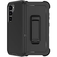 for Samsung Galaxy S23 Case with Belt Clip Holster, 2X Screen Protector, [Military Grade Protection] Heavy Duty Full Body Shockproof Dust-Proof Rugged Protective Cover for Samsung S23 5G (Black)
