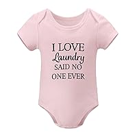 Baby Body Suit I Love Laundry Said No One Ever Baby Romper Motivational Quotes Neutral Baby Baby Top Clothing Pink, 24months