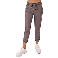 stylx Women's Leather Look High Waist Thermal Jogger Trousers Stretch Sweatpants Jogging Bottoms for Leisure Boyfriend Baggy Trousers