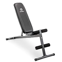 Marcy Exercise Utility Bench for Upright, Incline, Decline, and Flat Exercise SB-261W , Black , 42.00 x 19.00 x 51.00 inches
