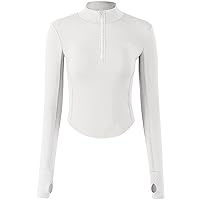 APAFES Women Cropped Black Workout Half Zip Jackets Lightweight Stretchy Athletic Gym Pullover Tops Sportwear