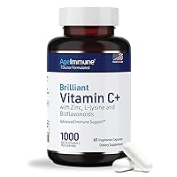Vitamin C 1000mg Complex with L-Lysine 500mg, Zinc 12mg, Bioflavonoids 300mg. Doctor Formulated Magnesium Stearate Free Supplements for Healthy Immune System Support.(1)
