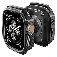 Spigen Rugged Armor Designed for Apple Watch Ultra 2/Apple Watch Ultra Case Durable TPU Case for Apple Watch Ultra 49mm Case - Black