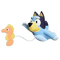 Toomies Bluey Swimming Bath Toy - Bluey Toys Includes Attached Seahorse Baby Toy and Swims on Back or Front - Toddler Bath Toys and Water Toys for Outdoor Play – Ages 18 Months and Up